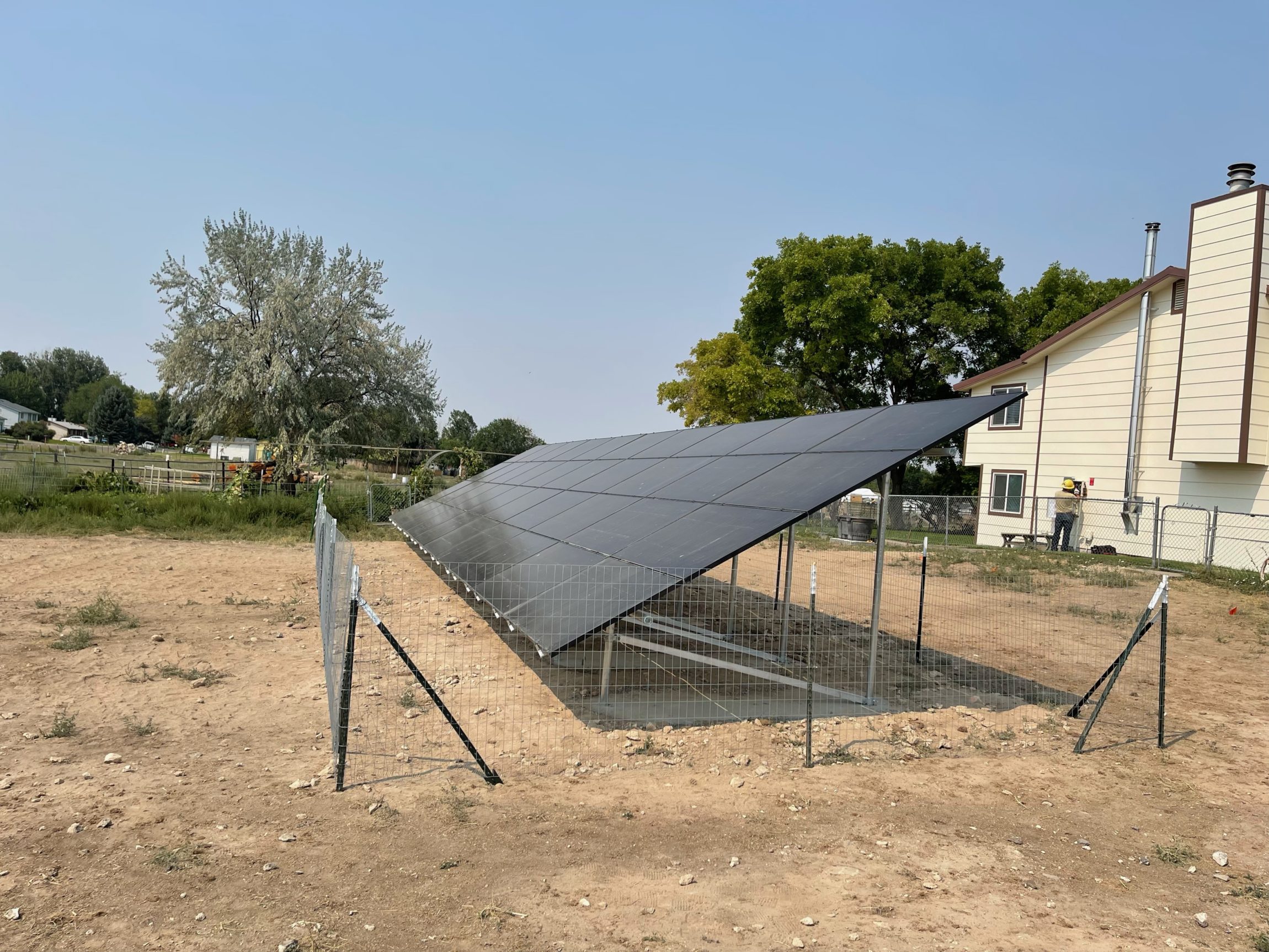 Front View of row of solar panels installed by Pell Solar